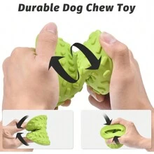 1 pieza Juguete terapéutico interactivo para perros - Hueso de perro para masticadores agresivos - Super juguetes para perros - Hueso de juguete resistente para perros, mancuerna de goma natural con chirrido