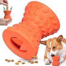 1 pieza Juguete terapéutico interactivo para perros - Hueso de perro para masticadores agresivos - Super juguetes para perros - Hueso de juguete resistente para perros, mancuerna de goma natural con chirrido