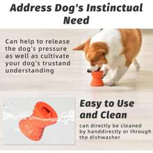 1 pieza Juguete terapéutico interactivo para perros - Hueso de perro para masticadores agresivos - Super juguetes para perros - Hueso de juguete resistente para perros, mancuerna de goma natural con chirrido