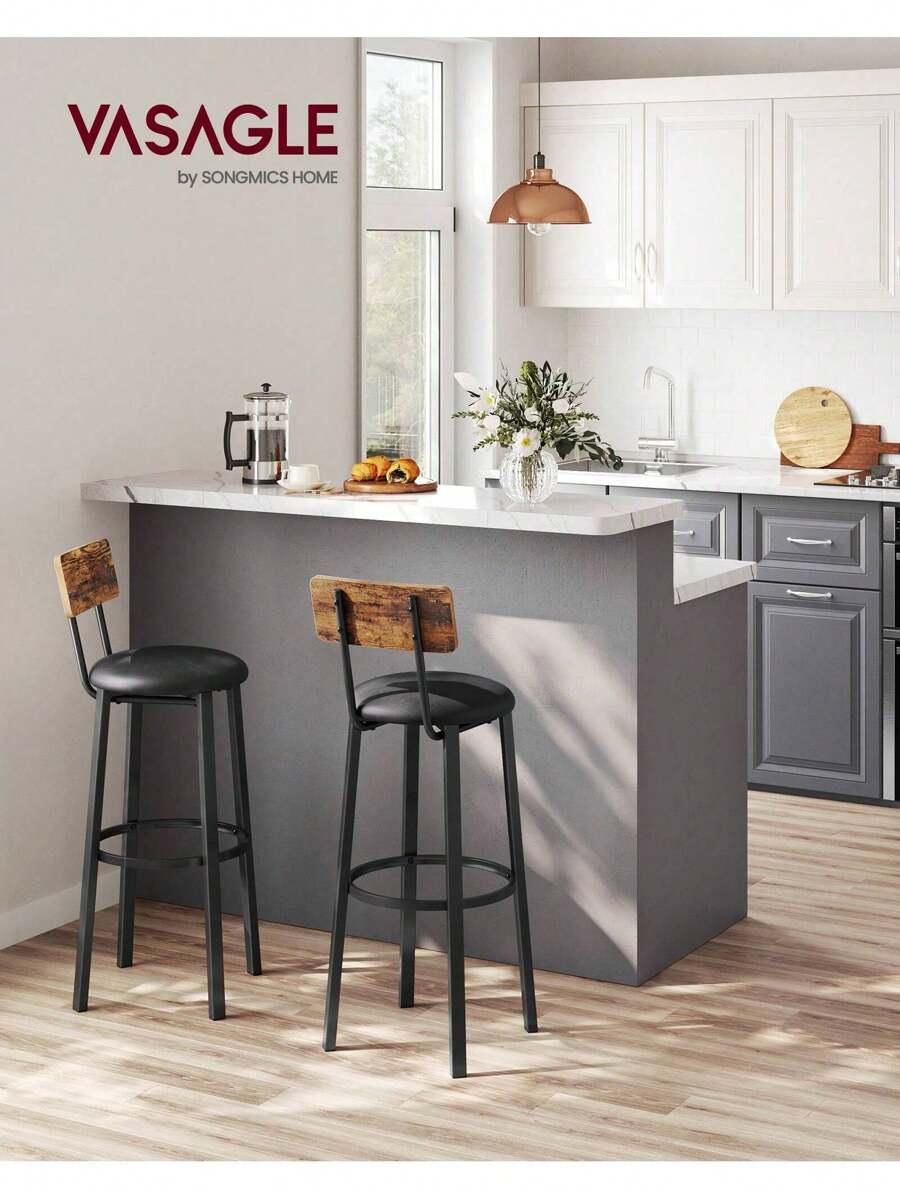 VASAGLE Kitchen Chairs - Black - View 1
