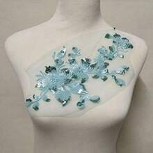 1 miếng vải thêu hoa ren sequin đính trang trí quần áo & trang trí may mặc - Nhiều màu - Xem 3