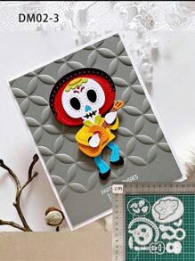 3pcs Halloween Dancing Monsters Metal Cutting Dies, Reusable Creative Scrapbooking Paper Craft Dies For Card Making - Silver - View 6