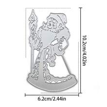 1pc Khuôn cắt kim loại hình ông già Noel Giáng sinh, Đồ thủ công tự làm Giáng sinh Ông già Noel Sổ lưu niệm Thẻ giấy Cắt Khuôn cắt Khuôn cắt cho DIY Dập nổi Thẻ làm sách Thẻ giấy trang trí - Bạc - Xem 8