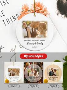 1 pezzo Palline di Natale personalizzate con foto e nome - Palline di Natale personalizzate con foto 2024, palline di Natale per alberi di Natale, decorazioni natalizie, regali di Natale - Stile A - Visualizzare 5