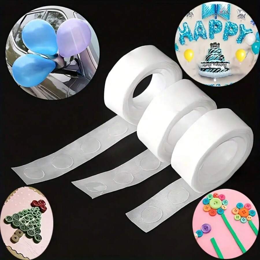 1 rolka (100 szt./rolka) dwustronna taśma klejąca, akcesoria do balonów, balony ze zdjęciami, balony na imprezę, balony urodzinowe, dekoracje urodzinowe, balony ślubne, dekoracje ślubne