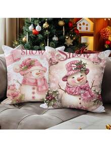 4 vỏ gối nhung ngắn polyester phong cách Giáng sinh bán chạy, vỏ gối trang trí ghế sofa - Nhiều màu - Xem 5