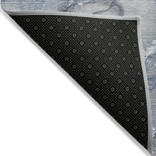 HomeRoots 2' X 3' Blue And Gray Abstract Washable Non Skid Indoor Outdoor Area Rug
