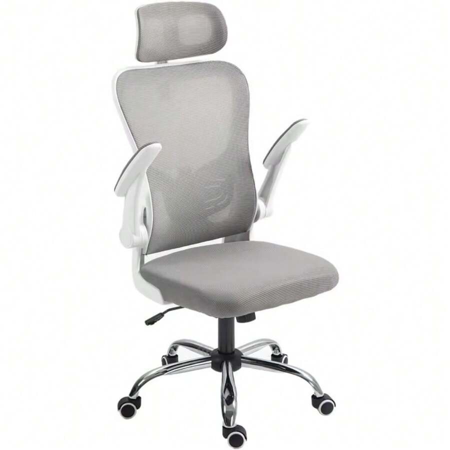 Ergonomic Office Chair High Back Mesh Back Adjustable Headrest FlipUp