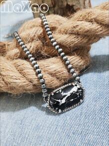 Vintage European & American Bohemian Style Turquoise Necklace For Women, Suitable For Party, Travel, Gift For Festivals & Anniversaries. Please Share Photo Review If You Like The Product.