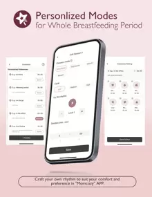 Momcozy Electric Breast Pump Portable Mobile Flow | M9, App Discreet Control Portable Breast Pump M9 24mm - 玫瑰紅 - 查看 5