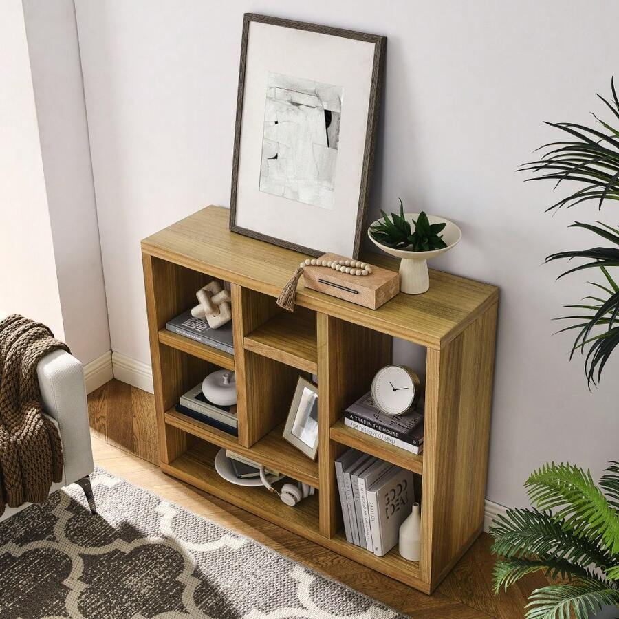 Open Wooden Open Shelf Bookcase, Freestanding Display Storage