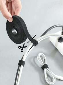 1pc Reusable Hook And Loop Straps, Length 1m, For Organizing Desk Cables, Socket Wires, Desktop Computer Wiring Harness Bundling, Etc.
