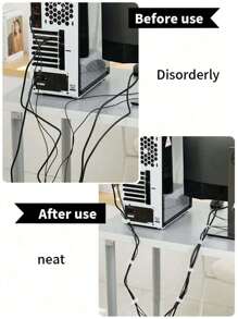 1pc Reusable Hook And Loop Straps, Length 1m, For Organizing Desk Cables, Socket Wires, Desktop Computer Wiring Harness Bundling, Etc.