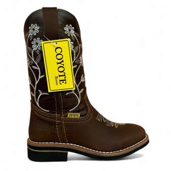 BOTA VAQUERA DAMA ELEGANTE EN DURADERAS COLOR CAFE MARCA COYOTE