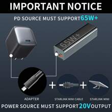 Starlink Mini 配件 Starlink 以太网适配器、Starlink Mini 电缆、Starlink Mini Usb C、Starlink Mini 电源线至 USB-C - 黑色 - 查看 9