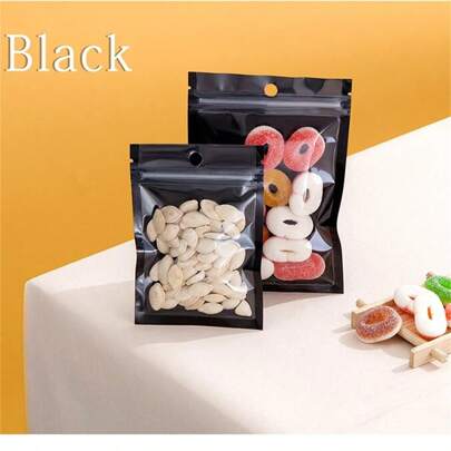 100pcs Resealable Gift Bag For Jewelry Storage,Mini Ziplock Colorful Aluminum Foil Bags Polymer Film Sample Bags, Perfect For Party Food Candy Storage Back To School Valentine's Day