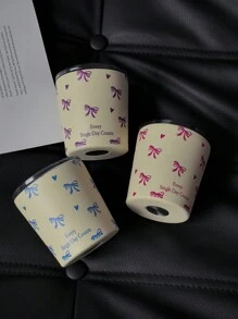 1 件 350ml/11.8oz 或 280ml/9.47oz 蝴蝶结和心形不锈钢真空双层隔热咖啡/旅行杯，学校用品，节日礼物，返校