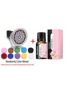 1 套，汽车香薰扩散器小盒汽车夹式香水精油扩散器汽车通风口夹式空气清新剂净化器，带 10 个混合垫，全新圣诞风格，圣诞礼物，汽车香薰扩散器 + 香薰油套装