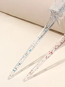水晶透明鼠尾梳，透明设计，适合梳理正常和松弛的纹理头发，旅行必备 - 彩色 - 查看 3