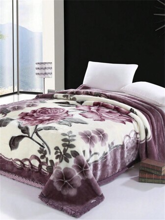 1pc Thick Flannel Blanket, Soft Double-Layer Plush Throw Blanket, Long Pile Warm Cozy Bed Blanket, Suitable For Bedroom, Living Room, Travel, Home Use