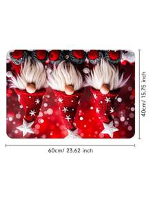 1/2/3/4 Pieces Three Christmas Gnomes Pattern Digital Printed Waterproof Shower Curtain, Bathroom Set, Bathroom Non-Slip Mat, Toilet U-Mat, Toilet Cover, Comes With 12 Hooks And 1 Shower Globe, Perfect Christmas Gift For Yourself And Your Family, Multiple Sizes Available! Home Bathroom Decor Fall Decor Bathroom Accessories Back To School