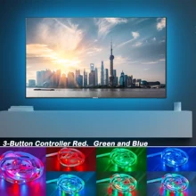 1 片 5v 2835RGB 3 色灯带配备三键按钮开关，可随意切换单个灯，适合室内装饰，营造圣诞节和万圣节氛围。 - 3key-2835RGB - 查看 1