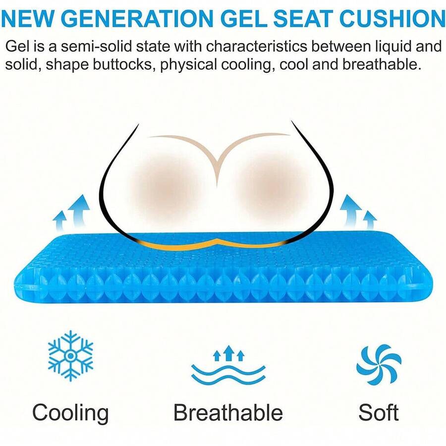 Gel Seat Cushion For Lower Back Pain Pressure Relief Wheelchair Car