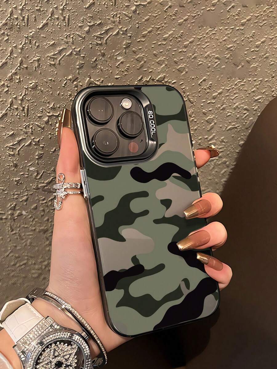 1 件个性化全屏迷彩涂鸦图案防震 TPU 手机保护壳适用于 iPhone - 彩色 - 查看 1