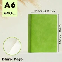 1 peça, caderno super grosso A6 (4,13 * 5,6 polegadas) blocos de notas fofos cores criatividade papelaria 640 páginas capa de PU em branco papelaria material de escritório escolar (para esboços e grafite)