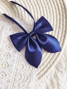 1 件纯色兔耳蝴蝶结领花海军蓝校服领结 - 彩色 - 查看 9