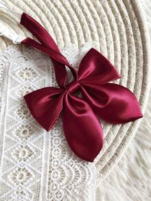 1 件纯色兔耳蝴蝶结领花海军蓝校服领结 - 彩色 - 查看 5