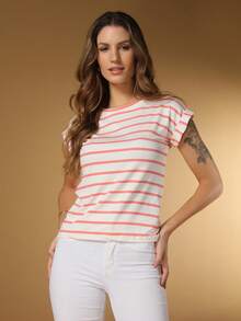 WOMEN'S SHORT SLEEVE FLOWER SHIRT - 粉色 - 查看 3