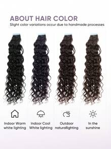 20pcs Tape In Hair Extensions Human Hair Water Wave Nature Black Color 1b 12-22 Inch Seamless Double Sided Tape Ins Hair Extension Invisible Tape In Hair Extensions - S1B - View 7