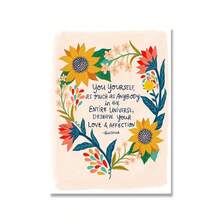 1pc Tranh vải thiết kế hoa trích dẫn đầy cảm hứng đầy màu sắc Boho cầu vồng nghệ thuật treo tường Poster in trang trí phòng trẻ em không có khung - Nhiều màu - Xem 44