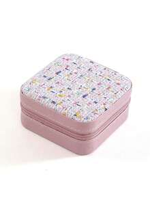 便携式珠宝收纳盒，旅行珠宝盒，简约旅行和家居优雅珠宝收纳盒，用于耳环、戒指、手镯、珠宝盒，时尚个性化珠宝收纳盒，用于戒指、项链、耳环，送给女性的完美礼物，精致难忘的母亲节、情人节、圣诞节礼物 - 彩色 - 查看 14