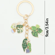 新款盆栽钥匙扣，创意DIY盆栽组合钥匙扣，油滴绿植钥匙扣配件，叶子植物爱好者系列，节日小礼物，送给亲朋好友，包包/汽车钥匙扣挂件，汽车配件，包包挂饰，可爱哥特风Y2K圣诞礼物创意，带证件夹的挂绳，汽车配件，包包挂饰，汽车配件，送给老师或姐姐的礼物 - 綠色 - 查看 2