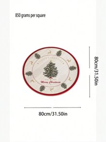 1 pieza Alfombra redonda, decoración de estilo atmosférico, alfombra de piso para sala de estar y dormitorio, alfombra con diseño de árbol, alfombra de tela antideslizante y de fácil cuidado, Noche de Campanas Navideñas, mejor regalo de decoración de habitación, decoraciones navideñas de cumpleaños, decoraciones navideñas de invierno, regalos navideños para el hogar, decoración navideña - Multicolor - Ver 3