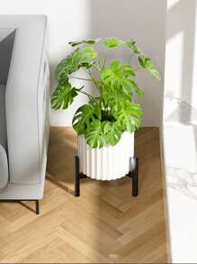 1个可调节宽度多功能花园花盆架，防水防潮，黑色，室内植物架，花盆