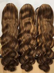 Ombre 13X4 波浪蕾丝前假发 人发 4/27 13x4 透明波浪高光蕾丝前假发 人发 预拔婴儿发 30 英寸蕾丝前假发 人发 150% 密度 BOB 假发 8-16 英寸 - SP4/27 - 查看 8