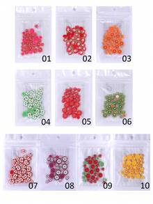 1 包混合尺寸 3D 水果美甲装饰薄片多彩夏季水果苹果草莓西瓜橙奇异果设计卡通可爱树脂美甲饰品装饰 DIY 沙龙美甲用品 - 彩色 - 查看 7