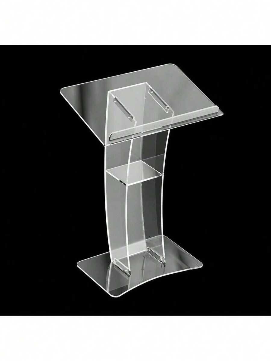 Acrylic Clear Podium Plexiglass Pulpit School Conference Curve Lectern