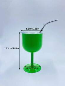 1 件双层迷你不锈钢高脚杯带吸管，4 盎司派对葡萄酒/香槟杯，情人节礼物，适用于户外、露营 - 彩色 - 查看 9