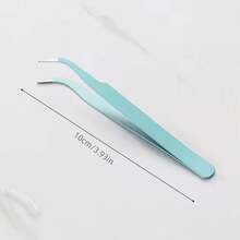 6 件不锈钢马卡龙彩色镊子 防静电精密 3D 贴纸珠宝钳镊子美甲工具 - 彩色 - 查看 2