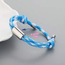 Customizable Stainless Steel Laser Engraved Men's Sports Bracelet, Personalized Fitness Sailing Rope Wristband, Gift For Friend, Boyfriend, Father