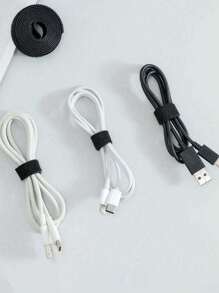 1pc Reusable Hook And Loop Straps, Length 1m, For Organizing Desk Cables, Socket Wires, Desktop Computer Wiring Harness Bundling, Etc.