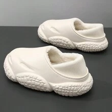 Dép nam đi trong nhà chống thấm nước, giày mùa đông mũi kín cho cặp đôi, phù hợp với vùng tuyết Đông Bắc, thiết kế mới năm 2024, mùa đông - trắng - Xem 5