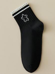 5 双女士和少女时尚五角星图案休闲运动低帮袜子，适合多季节穿着 - 彩色 - 查看 7