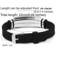 Custom Engraved Silicone Bracelet, Personalized ID Wristband, Names Date Phone Number Text Mantra Customized Nameplate Rubber Bangle For Youth Adults, Adjustable - Multicolor - View 3