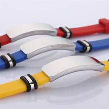 Custom Engraved Silicone Bracelet, Personalized ID Wristband, Names Date Phone Number Text Mantra Customized Nameplate Rubber Bangle For Youth Adults, Adjustable - Multicolor - View 5