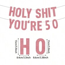 1 Set Rose Gold/Black/Gold Glitter "Holy You're 18 21 30 40 50 60 70 80" Banner, Happy Birthday Celebration Party Decorations